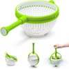 Salad Rotator Plastic Colander with Collapsible Handle Rotatable Kitchen Strainers