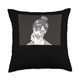 Anime Boy with Mask - Stylish Character Design Throw Pillow