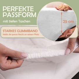 NatureMark Fitted Sheet Brushed Microfibre, 100% Polyester, White, 180 x 200 cm