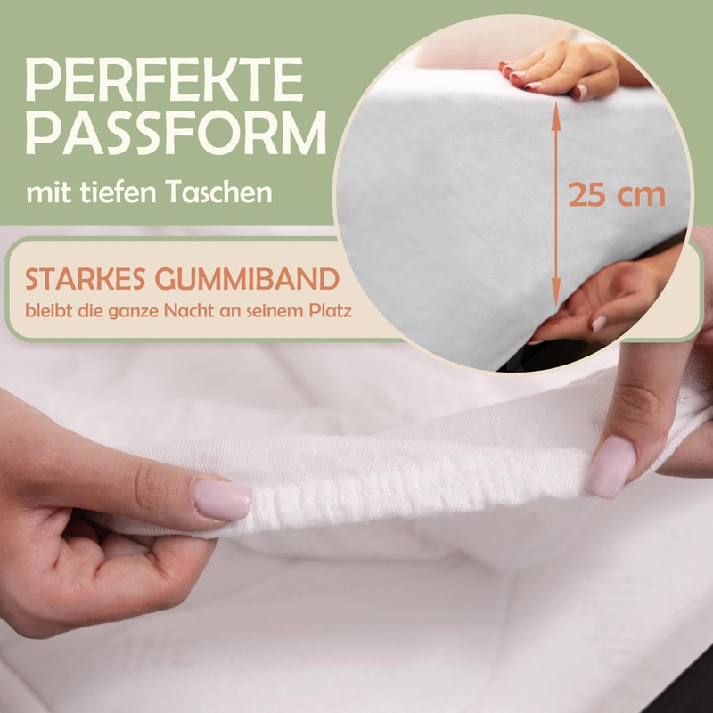 NatureMark Fitted Sheet Brushed Microfibre, 100% Polyester, White, 180 x