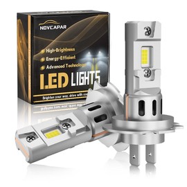 NOVCAPAR 2024 Newest H7 LED Blubs 30000LM Super Bright, High and Low Beam, 6500K Cool White, 150W with Cooling Fan, No Adapter Required, 1:1 Mini Size, Plug and Play, H7 led Fog Light Bulbs, Pack of 2
