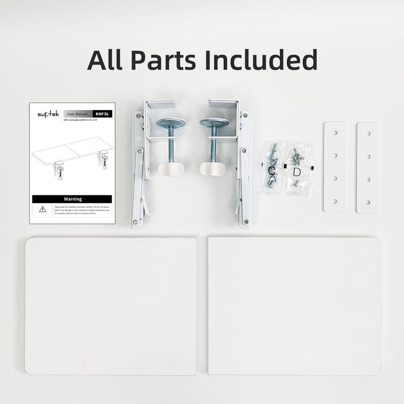 Suptek Clamp-on 9.5 x 23.6 inch Desk Extender, Wrist Support,