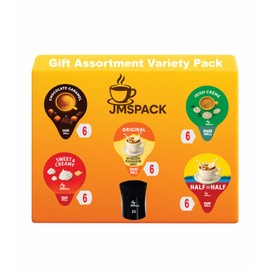 Variety Pack Creamers Liquid Creamer Singles | Gift Assortment Box | Coffee Cream, Half & Half, Original, Irish Creme, Italian Sweet Creme & Chocolate Caramel - No Refrigeration - Box Of 30, As gift 25 Plastic Stirriers