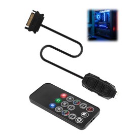 teasteam 5V 3 Pin ARGB Controller RGB Controller Cable with 14 Key Remote Control Light Mode RGB Fan Controller DIY SATA Power LED Male Connector for PC Case Fans Hub Light Strip Lighting Board