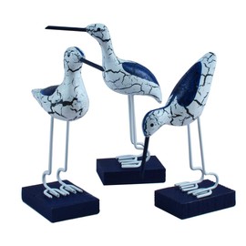 YOUUGIOR 3PCS Coastal Ocean Seagull Wooden Figurine Nautical Decorations Ornaments