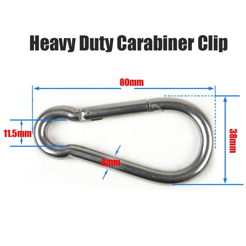 5Pcs Stainless Steel Spring Snap Hook Carabiner Clips for Heavy
