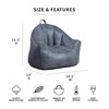 Big Joe Hug Bean Bag Chair, Basalt Blue, Vegan Suede,