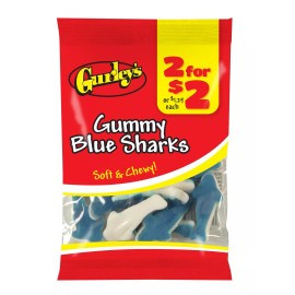 Gurley's Blue Shark Gummi, Aquatic-Themed Fruity Treats (Pack of 12)