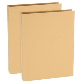 PATIKIL B5 Binder Cover, 2 Pcs 9 Round Ring Binder Protector Kraft Paper Binder Shell Hardcover for Meeting Notebook Folder, Khaki