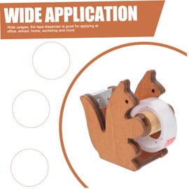 Operitacx Tape Tape Dispenser Cute Squirrel Tape Dispenser Kid Tools Tape Dispenser for Office Small Tape Dispenser Cartoon Tape Wooden Desktop Child Fake Eyelashes