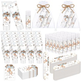 Juego de 25 unidades, 125 unidades, We Can Bearly Wait Bear Baby Shower Favor, premio, regalo de fiesta, crema de manos a granel, bálsamo labial, lima