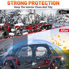 StarknightMT RZR XP4 1000 Cab Enclosure Upper Doors, 4 Seater Soft Side Windows With Zipper Vent Compatible With Polaris 2014-2023 RZR XP 4 1000/19-21 XP4 TURBO Accessories