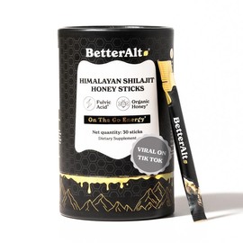 BetterAlt GOLD+ Shilajit Honey Sticks | Lab-Tested for Purity | 85 Minerals & Fulvic Acid for Energy & Stamina | 30 Packs | Dietary Supplement:_Choco Honey Sticks 