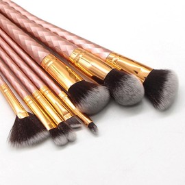 8 piezas de herramientas belleza cepillo ojos en polvo colorete forma diamante                                                                        