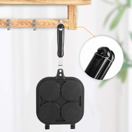 Natudeco Aluminum Egg Fry Pan with Nonstick Coating, 4-Hole Design, Easy to Clean, Comfortable Handle, Practical Cookware Material, 4 Cups