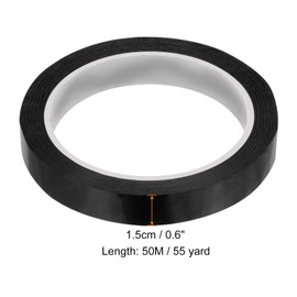PATIKIL 55 Yards/50M Grip Finishing Tape, 0.6 Inch PU Racquet Finishing Tapes Racket Accessories Sticky Seal for Tennis Badminton, Black