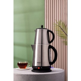 Arzum Tea Tock Electric Turkish Tea Maker, Stainless Steel, 120V