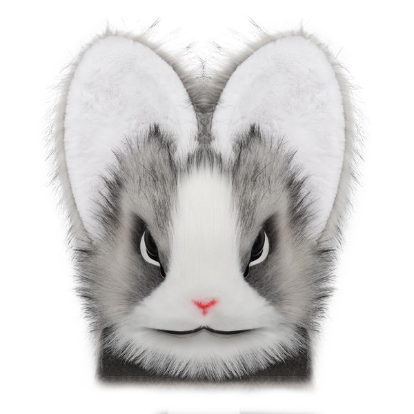 hbbhml Bunny Mask Faux Fur Animal Rabbit Head Plush Masks