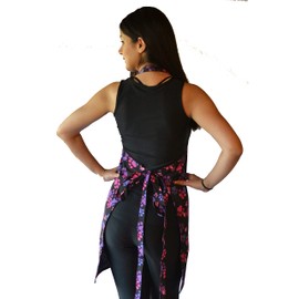 Ladybird Line 614 Pink and Purple Paw Print Waterproof Pet Grooming Apron for Pet Groomers - (One Size fits most)