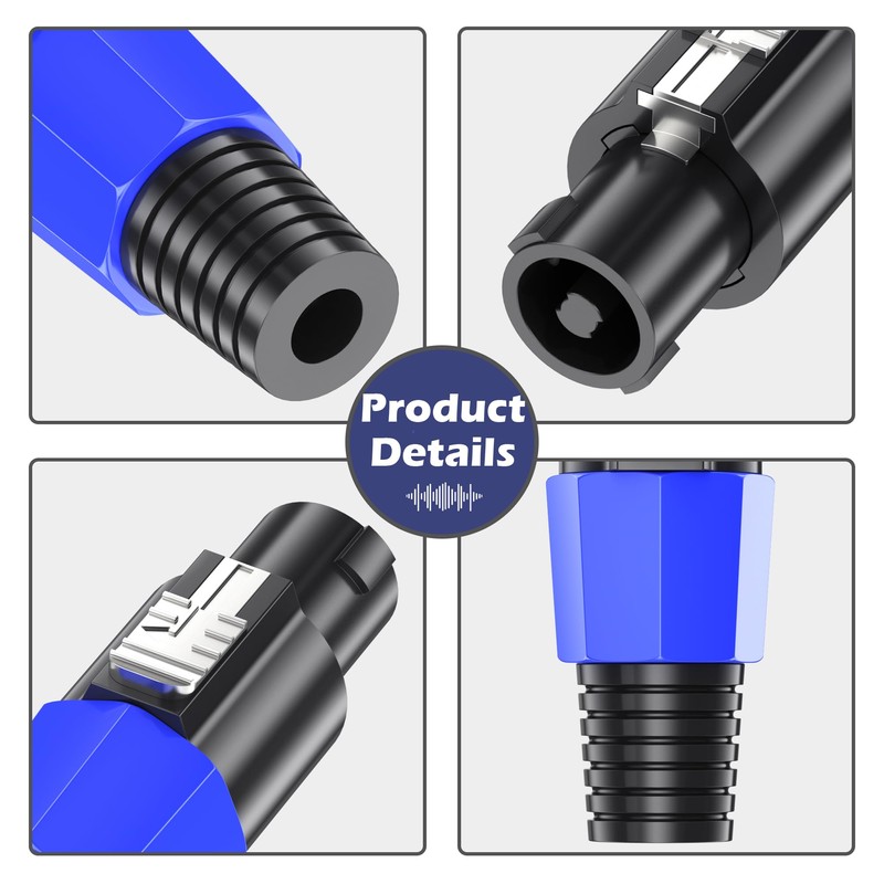 Jumwa Speakon Connector Twist Lock Audio Speaker Cable Adapter Plug