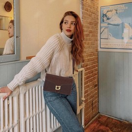 Travistar Handbag Women's Small Shoulder Bag Women's PU Leather Crossbody Bag Women's Shoulder Bag Evening Bag Clutch with 2 Removable Wide Strap Credit Card Slots, burgundy