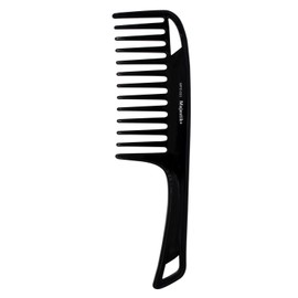 Wide Tooth Hair Comb Argan Oil Infused With Comfortable Handgrip Handle - Detangling Comb for Thick Curly Medium to Long Hair in Black