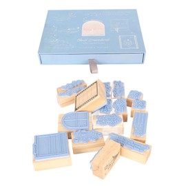 Sellos de Goma de Madera Vintage, Delicados Sellos de Estilo Cereza para Planificador Diario de Arte Artesanal (Tipo 1)