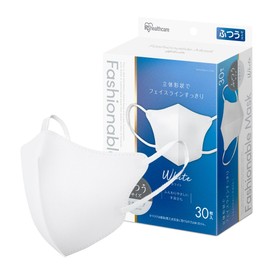 [アイリスオーヤマ] 立体型マスク 30枚入 不織布 ふつうサイズ ホワイト カラー FASHIONABLE MASK RN-FA30SW