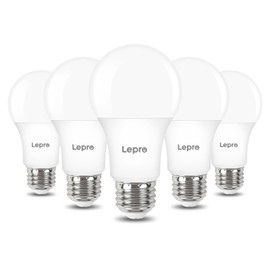 Lepro Dimmable LED Light Bulbs 60 Watt Equivalent, 9.5W 800LM Soft Warm White 2700K, A19 E26 Standard Medium Base, UL FCC Listed, 15000 Hour Lifetime, 5 Packs