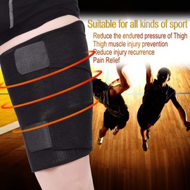 Yosoo Health Gear Breathable Thigh Support, Hamstring Compression Sleeve, Neoprene Non-slip Quadriceps Support Brace, Adjustable Thigh Wrap for Sprains, Strains, Pulled Muscles, Sports Injury