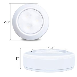 LUXSWAY Under-Counter Light with Battery Operated,Set of 6 Dimmable Cabinet Lighting,Stick On Ceiling Light for Closet,Stairs,Shelf,Kitchen