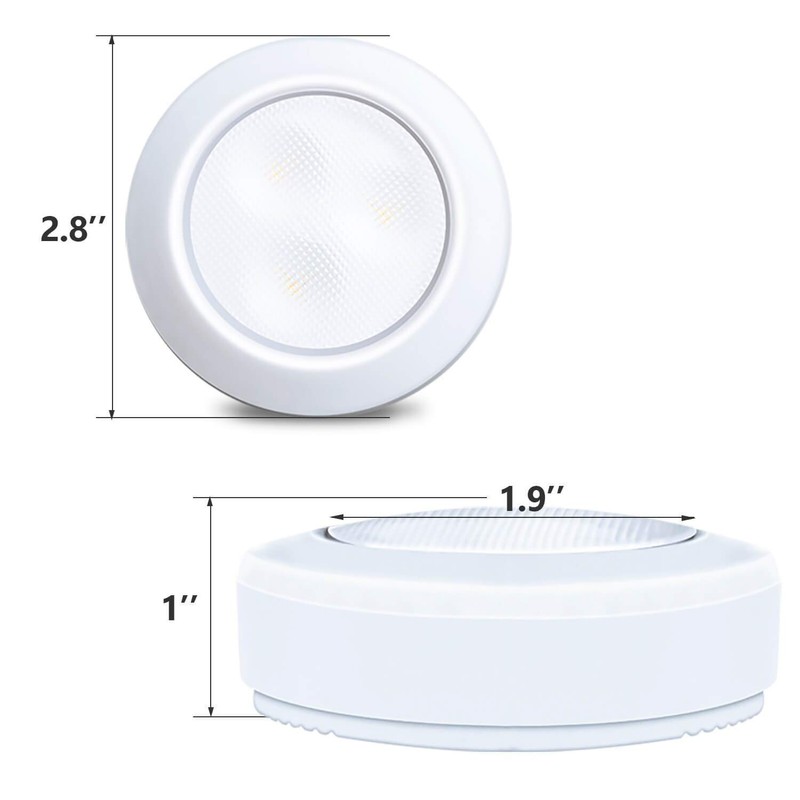 LUXSWAY Under-Counter Light with Battery Operated,Set of 6 Dimmable Cabinet