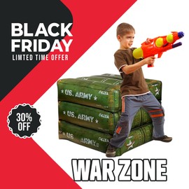 Army Boxes Combat Battlefield Inflatables, Compatible with Nerf, Laser tag, Water Gun, Dart Gun, Perfect for Boys and Girls Birthday Activities, Suitable for Kids and Adults NS137