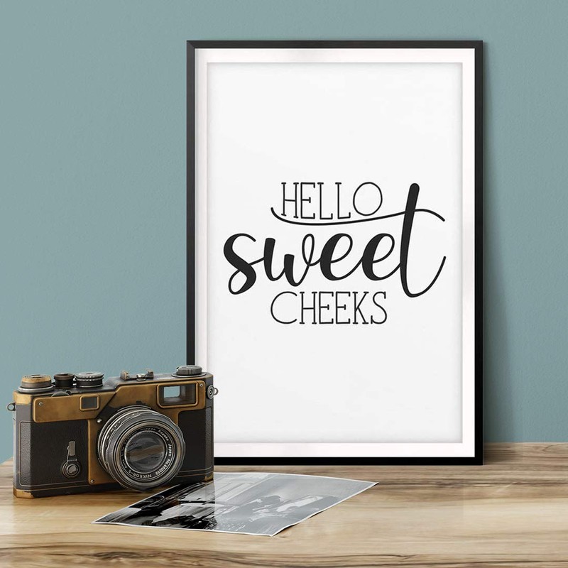 Hello Sweet Cheeks 5" x 7" UNFRAMED Bathroom Home Décor,