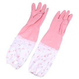 Healeved 2pair Kitchen Gloves Anti-Skid Rubber Dishwashing Gloves Long Protective Cover for Gardening Home Use s Random Color Durable Comfortable
