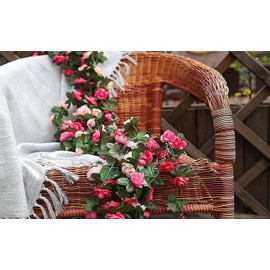 Miracliy 16 Pack 131 FT Flower Garland Decorations Plastic Artificial Flowers for Wedding Decoration Photo Booth Backdrop