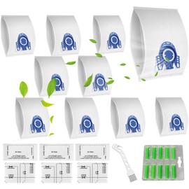 10 Vacuum Dust Bags for Miele Hoover Bags Replacement, for Miele GN 3D Classic C1, Complete C2 C3, S400i, S600, S800, S2000, S5000, S8000 Series w/6 Filters, 10 Freshener Sticks & 1 Brush