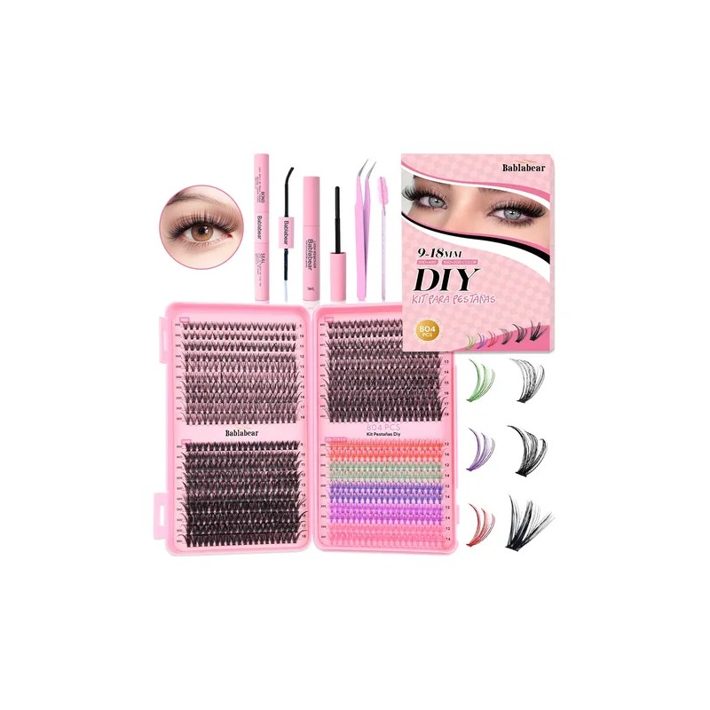804 Kit Pestañas Maquillaje Diy Extension 9-18mm 30d 40d 50d