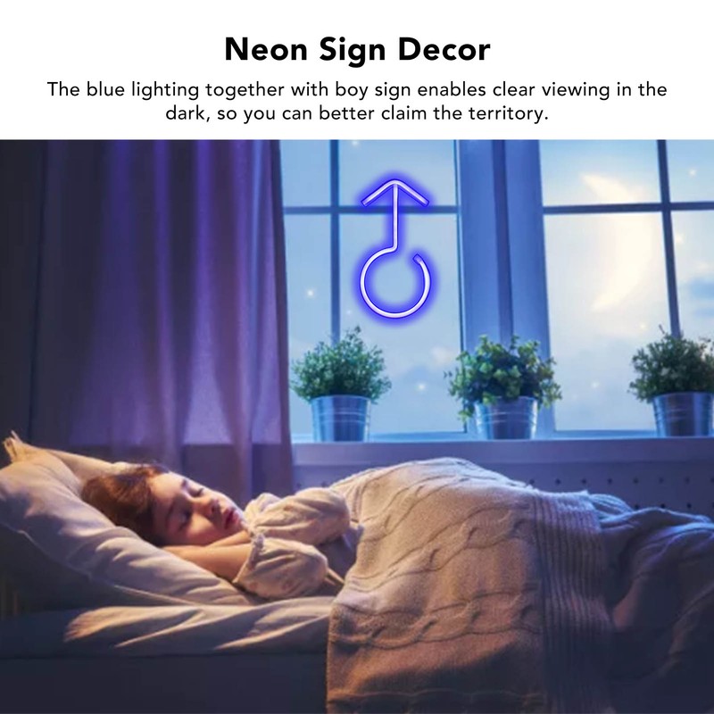 LED Neon Boy Sign Bright Blue Lighting Night Light Home