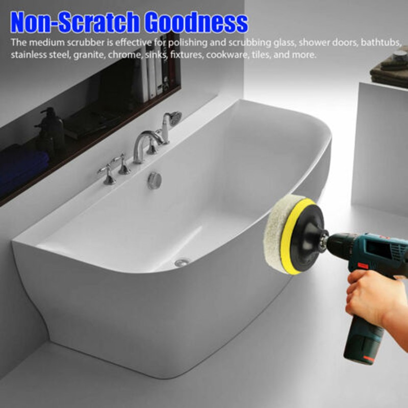 10Pcs Scrub Drill Brush Multi-purpose Kit Power Drill Cleaning Attachments