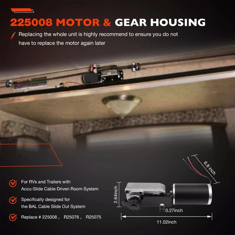 trustdrive RV Slide-Out Motor & Gearbox Assembly For RV BAL