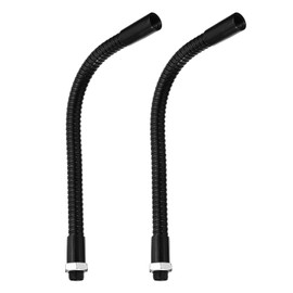 PATIKIL 7.9 Inch Universal Gooseneck Hose, Pack of 2 M10 Fine Thread Flexible Metal Hose Flexible Arm Soft Pipe Extension for Lamp, DIY Equipment, Black