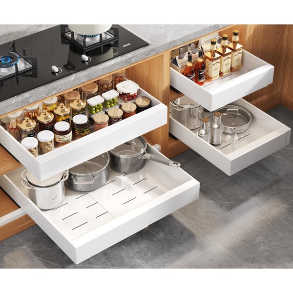 Seinloes 4 Pack Expandable Pull Out Cabinet Organizer 21"Deep With