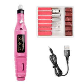 USB Electric Nail Drill,Portable Electric Nail Drill,Professional Nail File,YIMART Gel Nails Manicure Pedicure Polishing with 6Pcs Nail Drill Bits Nail Art Tools Kit Nail Drill Machine (Pink)