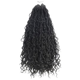6 Packs 14 Inch Goddess Faux Locs Hair Crochet Hair Curly River Locs Crochet Hair With Curly Ends Braiding Bohemian Hair Extension