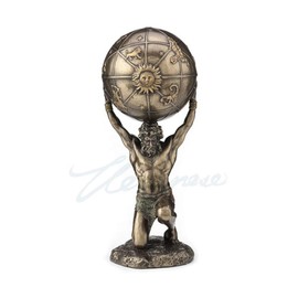 Veronese Atlas Holding World Greek Statue, Bronze Finish 8.2H