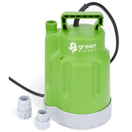 Green Expert 1/4HP Submersible Sump Pump 25-Foot Power Cord High Flow 1800GPH for Water Removal Household Drainage Utility Pump Easy to Use in Pools Hot Tub Flooded House Suit to Garden Hose