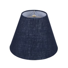 Aspen Creative 32079A, Hardback Empire Transitional Spider Burlap Dark Blue Lamp Shade, 7" Top x 14" Bottom x 11" Slant