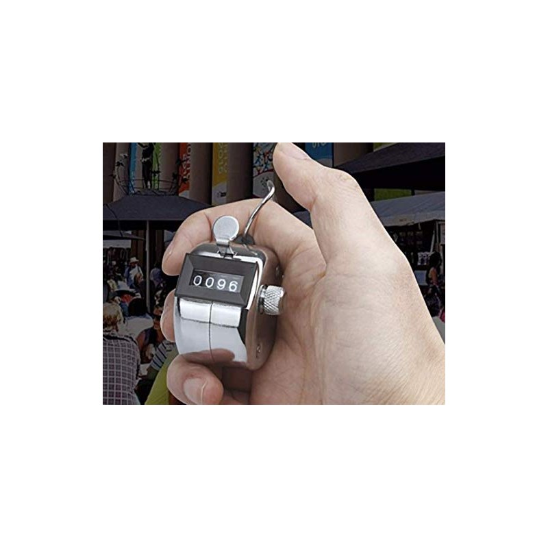 White Deer Hand Tally Counter 4 Digit Number Dual Clicker