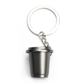 MUCOOS Coffee Keyring, Elegant Gift For Women, Birthday Gift For Mum, Colleague, Funny Keyring, Creative Design For Coffee Lovers, Silver3, S